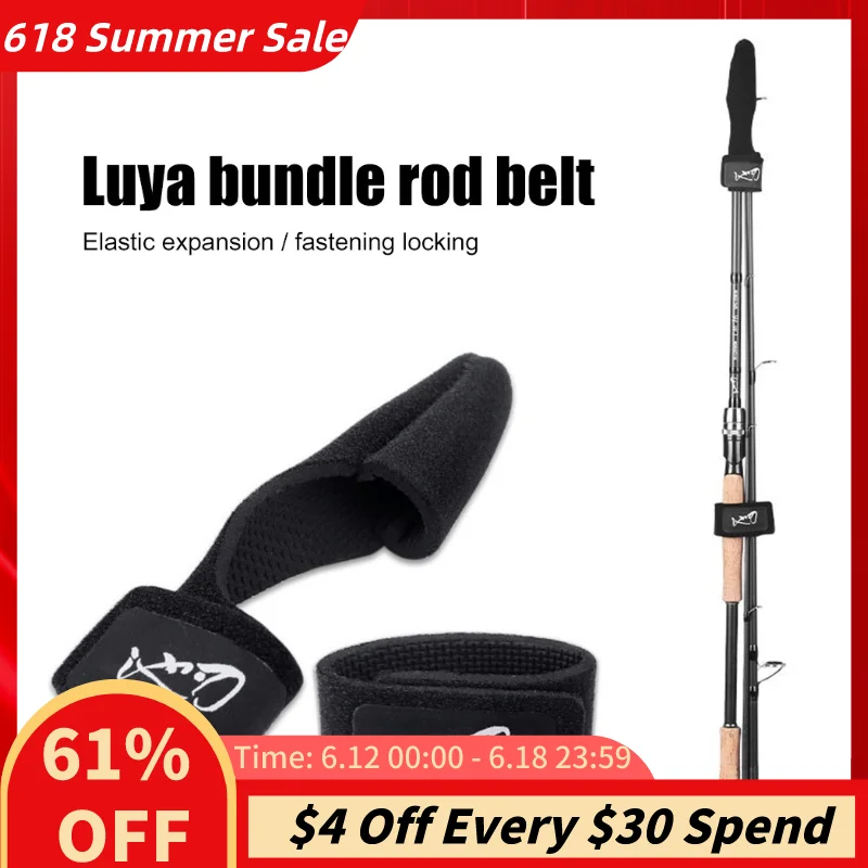 1 3sets Fishing Rod Tie Holder Strap Belt Elastic Lure Fishing Rod