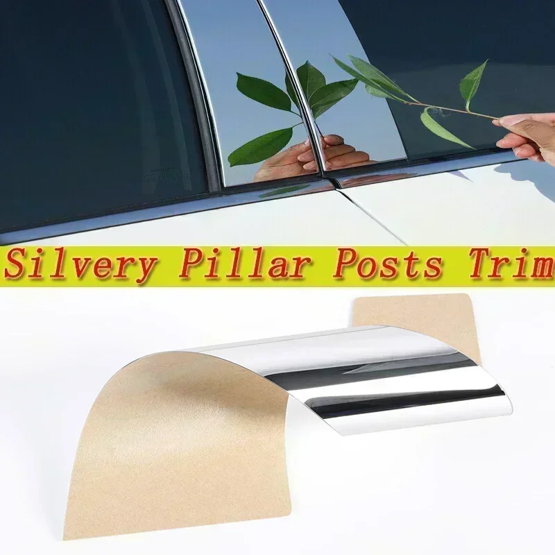 

8Pcs Car Pillar Posts Stickers Silvery For Honda Odyssey RA6/7/8/9 2000 2001-2004 Auto Exterior Door Window Column Trim Parts