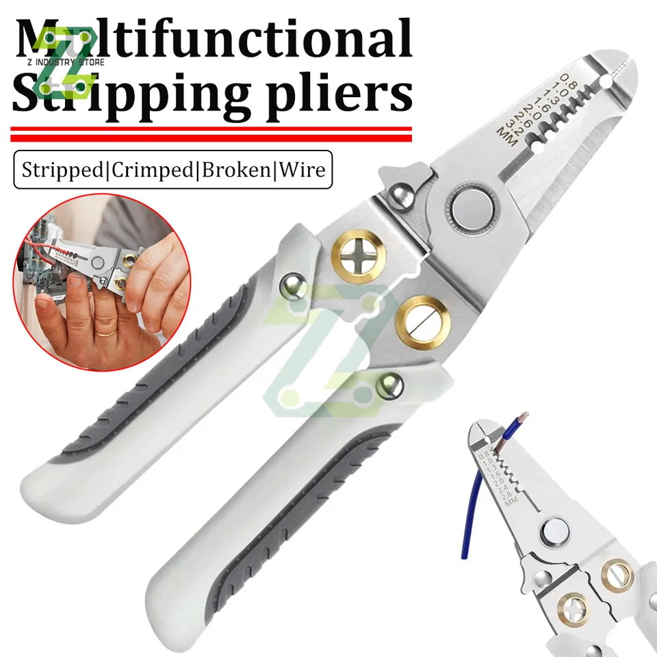 8-28.6MM Wire Stripper Adjustable Cable Stripping Pliers With Cutting Depth Control