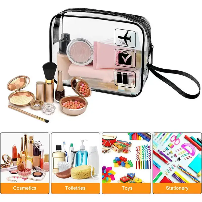 Transparent Makeup Bag PVC Waterproof Storage Bag Multi-functional Travel Toiletry Bag Beach Swimming Storage Bag Makeup Bag 3