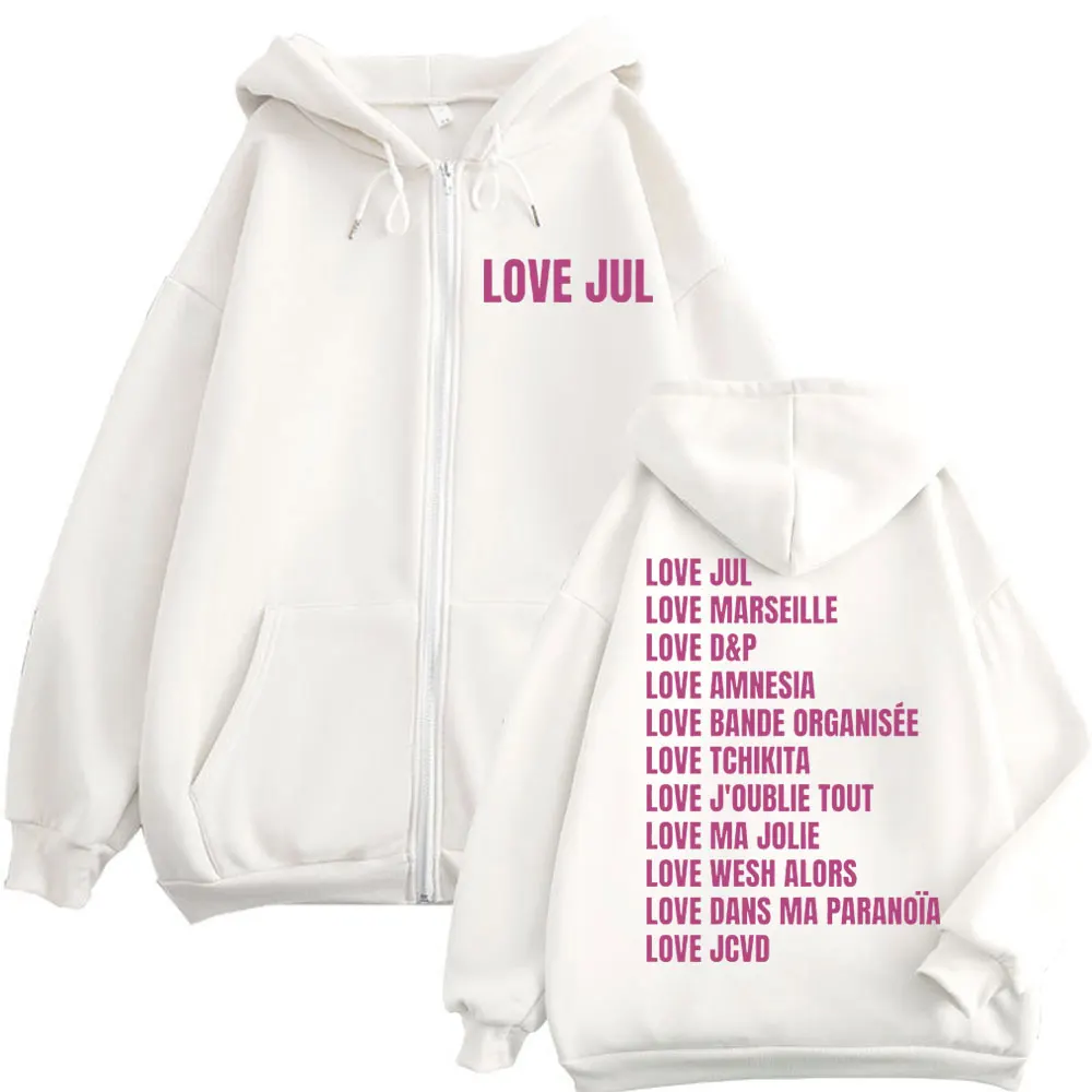 Sweat Homme à Capuche JUL Album Merch Imprimer Hoodie Zippé