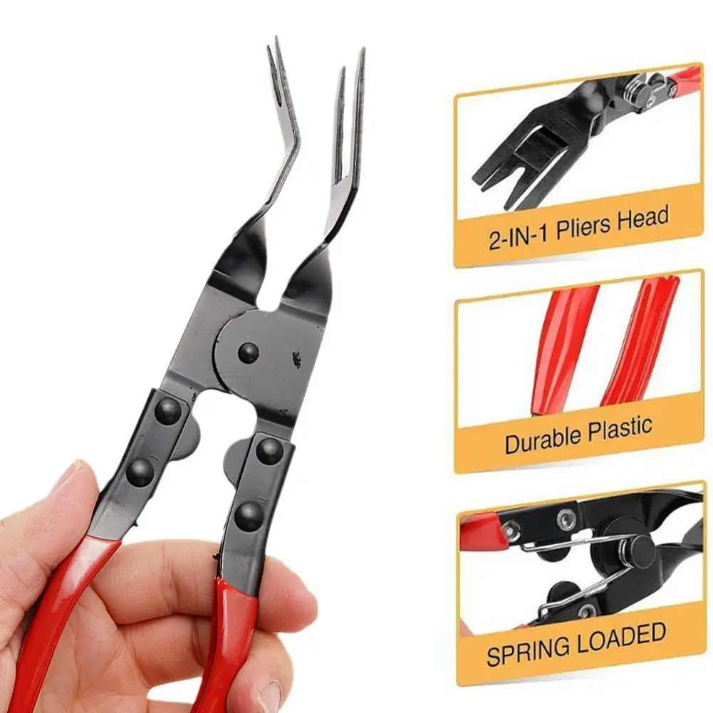 1pc Car Headlight Repair Installation Tool Trim Clip Removal Pliers Van Door Panel Fascia Dash Upholstery Remover Tool