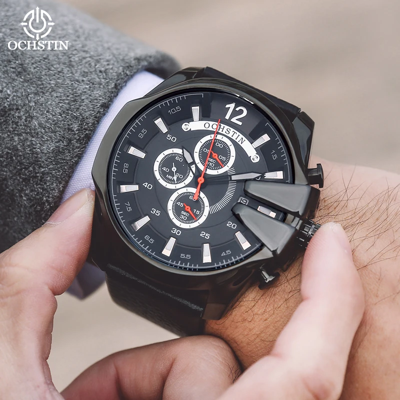 ochstin aviator multi-function quartz mechanical energy on time waterproof watch new 2024 simple trend men's quartz watch