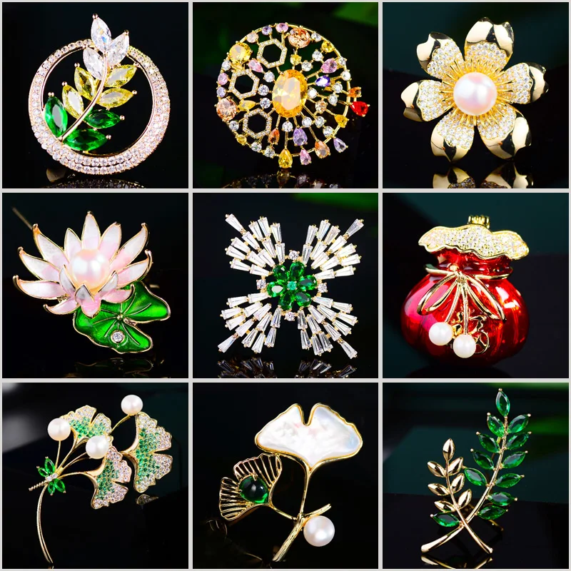 Cute Little Safflower Spille Spille Moda Creativa Semplice Fiore Ginkgo Biloba Spilla Accessori Di Abbigliamento Donna Gioielli Regalo