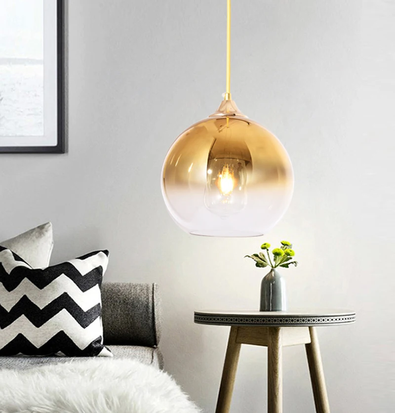 

Modern Minimalist Chandelier Nordic Restaurant Bedroom Bedside Bar Gradient Glass Ball Chandelier