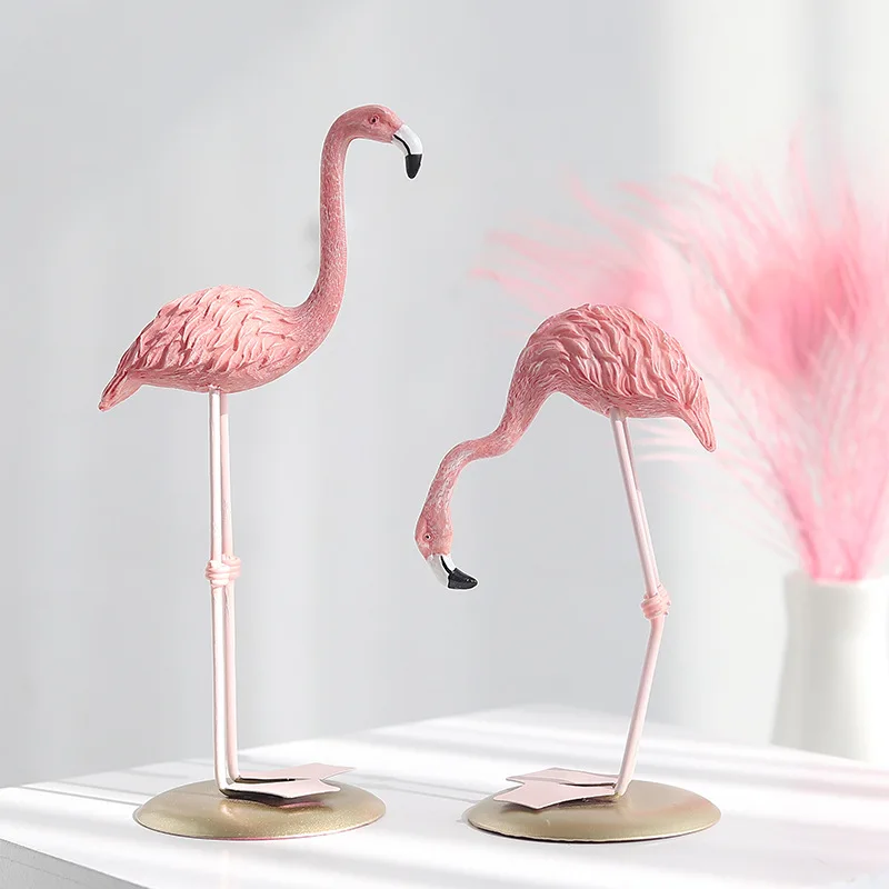 Decoration Jardin 2 Flamants Roses Décoratifs Hemobllo - H.58cm - Plastique Résistant - Pour Jardin/Mariage Flamant Rose