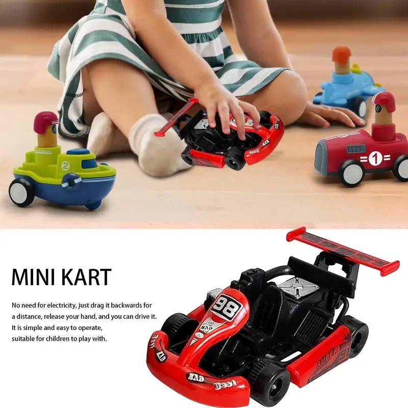 

Friction Powered Vehicles Children Realistic Friction Powered Kart Toy No Battery Impact Resistant Toy Cars Portable Car Model