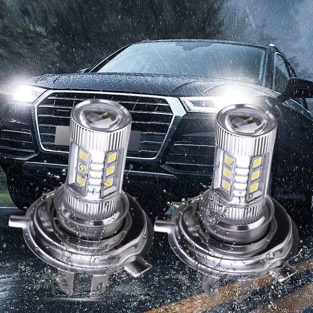 White LED Headlight Bulb H4 6000K High Low Beam IP67 Waterproof