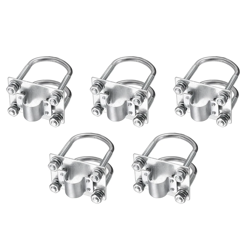 

5X Antenna Mast Clamp Bracket With U-Bolts Anti-Rust Clamp Panel Pipe Mounting Hardware For Outdoor Lora Antenna Helium