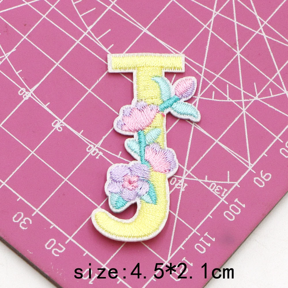 1 Stück 1,77 Zoll Buchstaben-Blumen-Applikationen, Bunte Buchstaben-Patches zum Aufnähen, Reparatur-Patches für Kleidung, Taschen, DIY-Basteln – Detail 14
