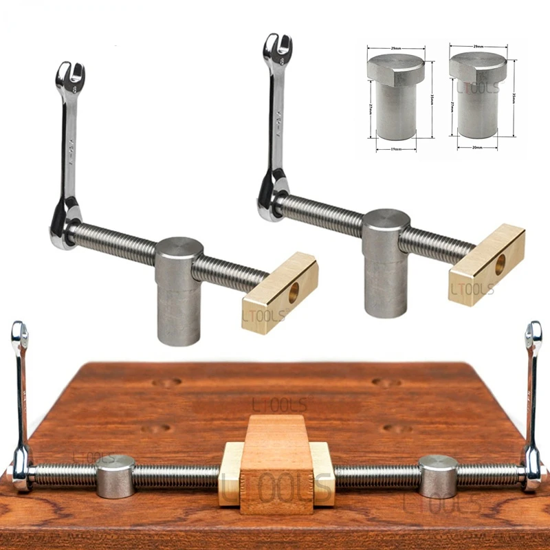 

Woodworking Desktop Clip Bench Dog Brake Inserts Workbench Fast Fixed Clip Clamp Brass Fixture Vise for 3/4" and 20mm Dog Holes