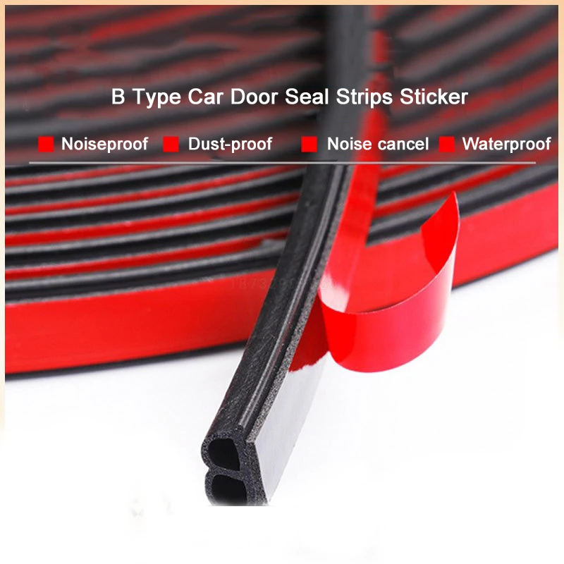 5m/10m Car Door Seal B Shape Rubber Seals Car Door Protector Anti