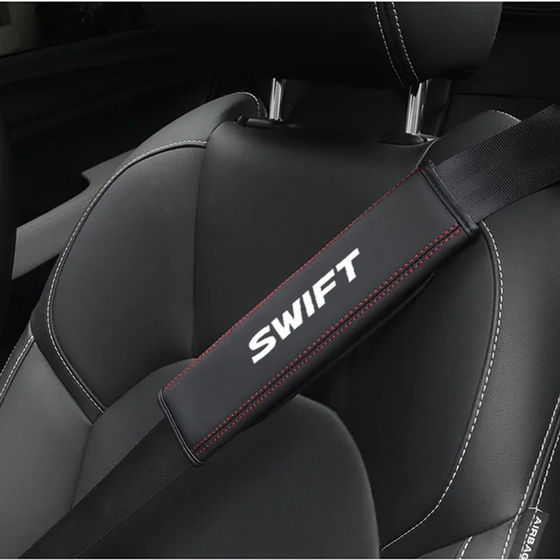 For suzuki swift 1pc Cowhide Car Interior Seat Belt Protector Cover For suzuki swift car Auto Accessories