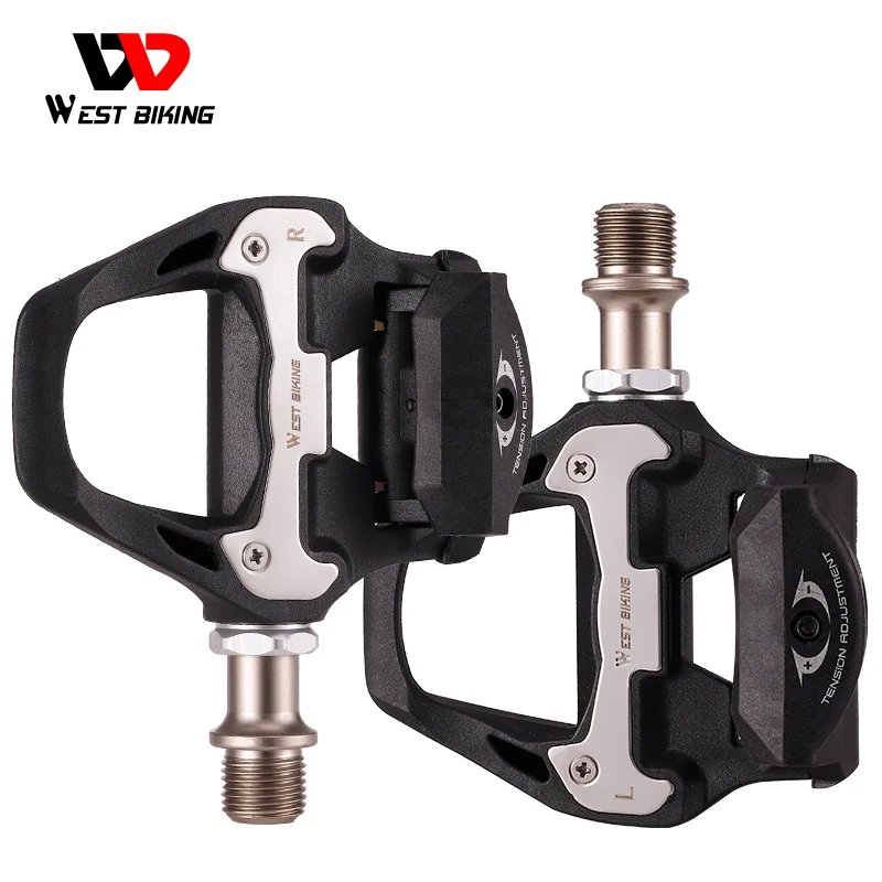 

WEST BIKING Racing Bike Clipless Pedals SPD / Look System Automatic MTB Lock Pedal Ultralight Nylon Bearing Pedals