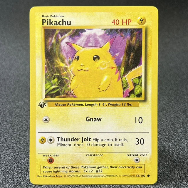PKM Cards Base Set First Set Classic Base Edition Pikachu Magikarp Magnemite Vulpix Wartortle TCG Customized Game Proxy Card 1