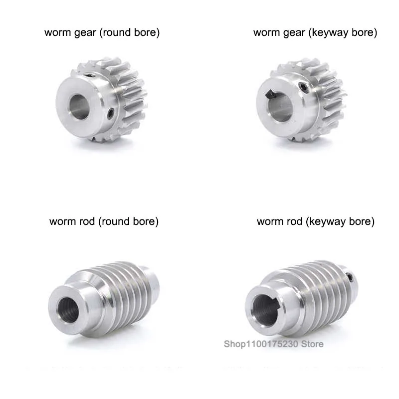 Transmission gear 1Pcs 1.5M 20/25/30/40T 45# Steel Worm Gear Wheel Worm Rod 1.5 Modulus 20/25/30/40 Teeth Gear Round Bore & Keyway Bore