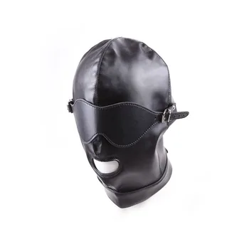 SM Leather Padded Hood Blindfold,Mouth Ball Gag,Fetish Slave BDSM Bondage Head Harness Sex Mask Cosplay Sex Toys For Couple 6