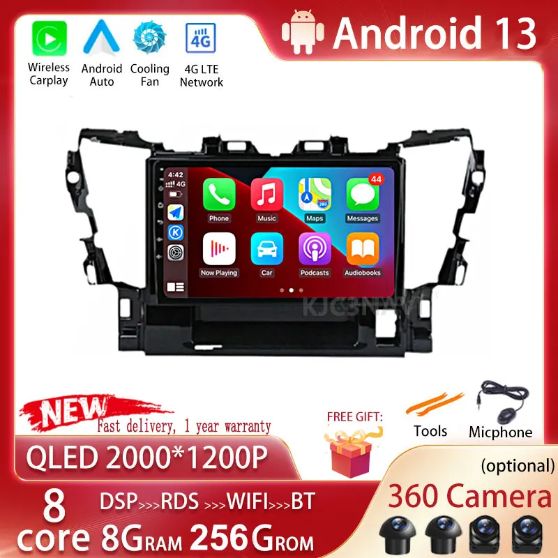 

10'' Android 13 Car Radio GPS Multimedia Video Player For Toyota Alphard H30 2015-2020 Stereo Navigation Carplay IPS 2DIN No DVD