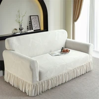 Jacquard stretch sofa cover skirt sofa cover 1 person 2 people 3 people 4 people sofa cover dustproof anti-fouling beautification decoration suitable for study room hotel bedroom living room 2