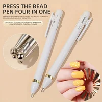 4 in 1 Nail Art Dotting Tools Nail Art Tip Dot Paint Manicure Kit Rotatable Ballpoint Drill Pen Dotting Tools Nail Point Pen 1