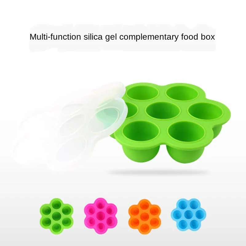 7 Holes Reusable Silicone Baby Food Freezer Tray Crisper Egg Bite