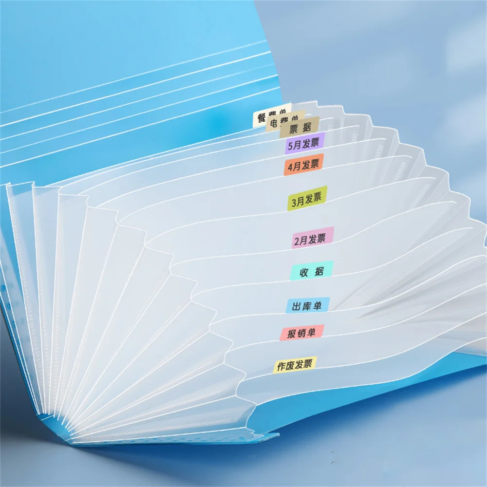 PortableFileFolderA6PlasticPortableExtensionDocumentBagPouch