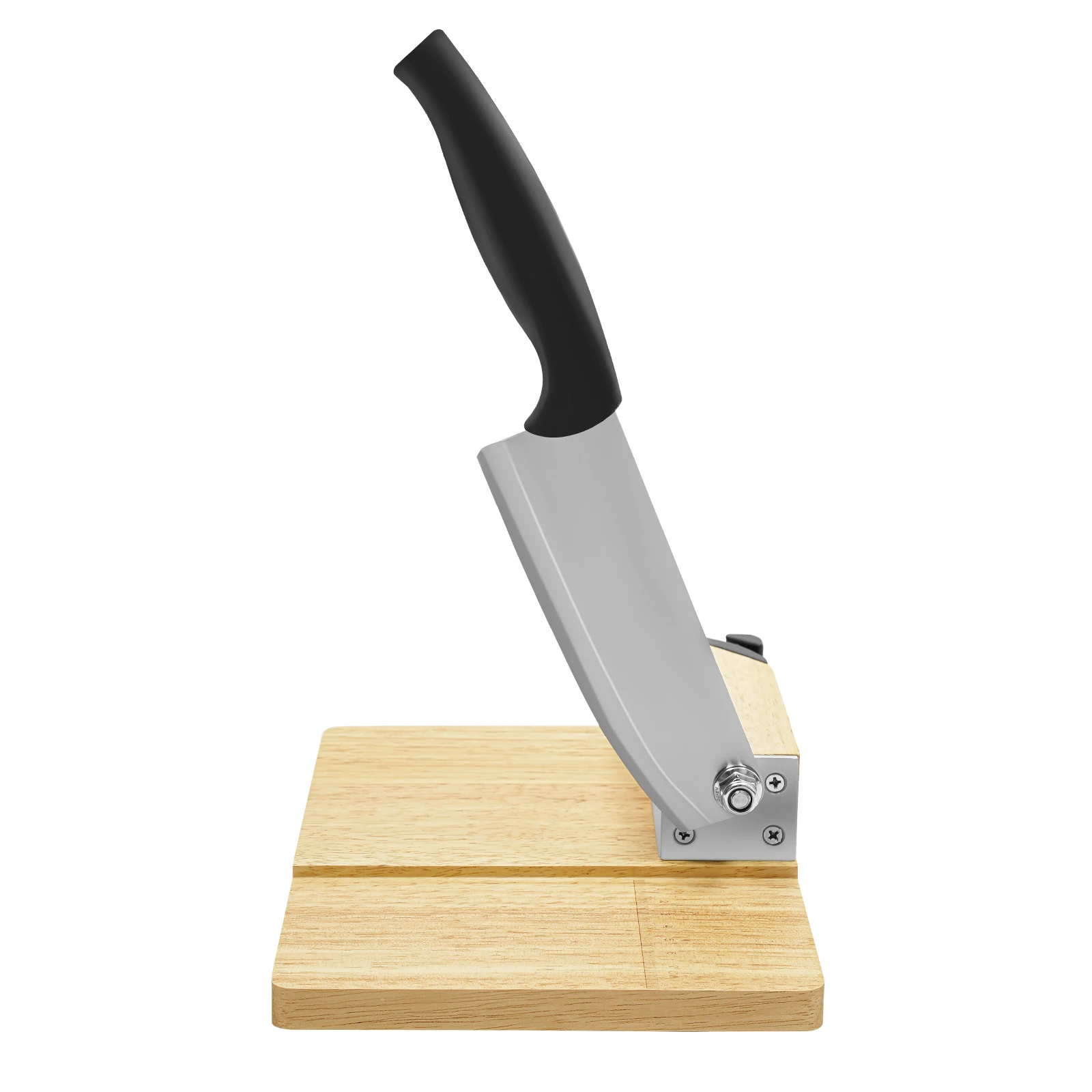 Guillotineschneider, Zerkleinerer aus Edelstahl mit Holzsockel zum Schneiden von Reiskuchen, Brot, Speck, Gemüse, Käse – Detail 16
