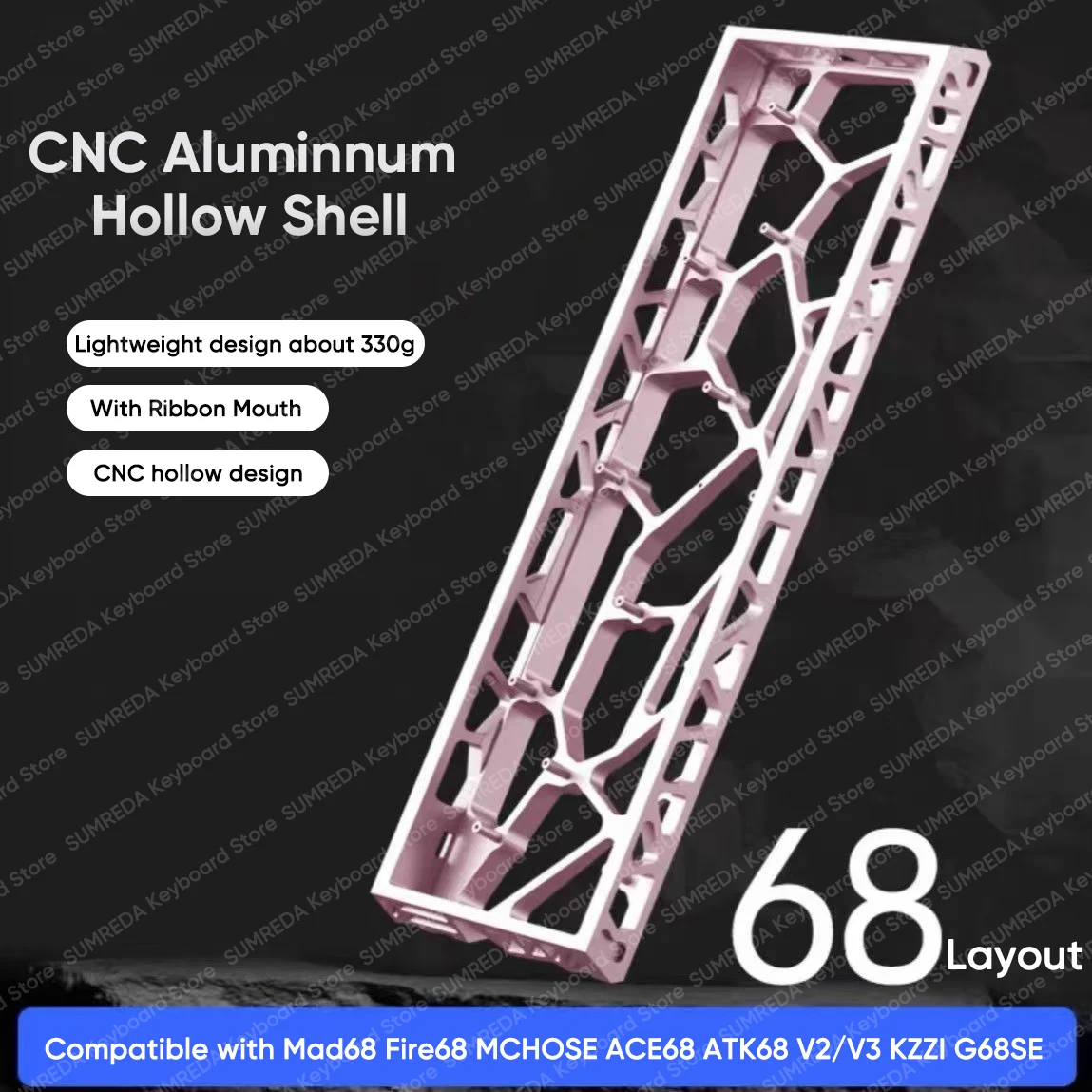 Enhanced Aluminum Keyboard Case Shell - 68% Keys Layout