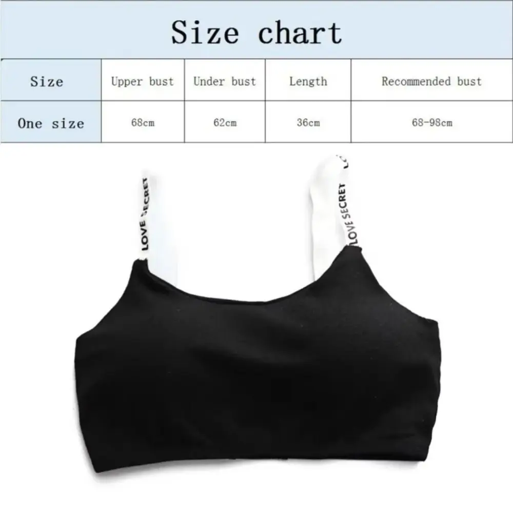 New Casual Training Bras Cotton Breathable Sling Seamless Bra Letter Printing Fitness Girl Sports Bra for Teeange Toddler Girls