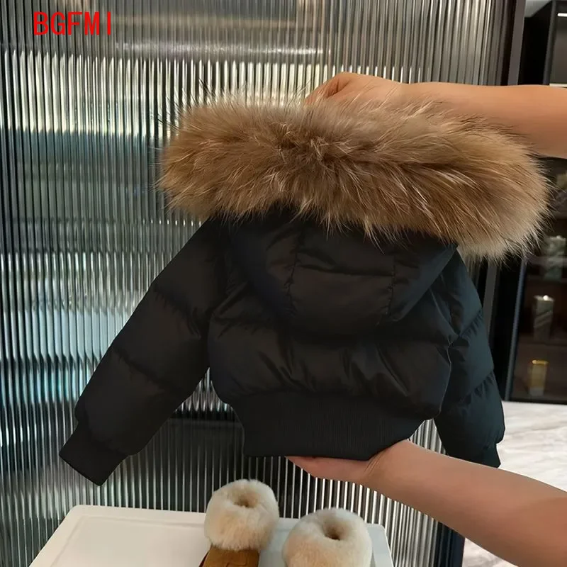 المراهقين الشتاء الأسود القطن أسفل سترة الدفء مقنعين سستة ملابس خارجية فتاة معطف هدية عيد ميلاد 2-11Y السنة الجديدة الاطفال الملابس