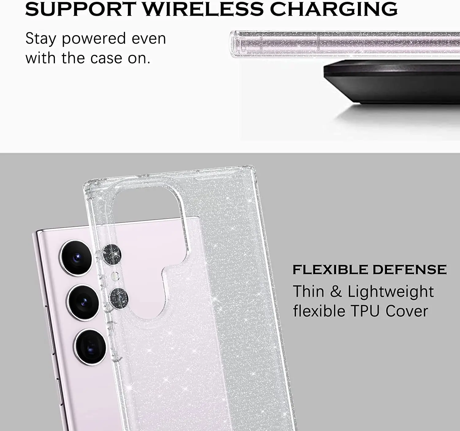 Sparkling Clear Glitter Phone Cover