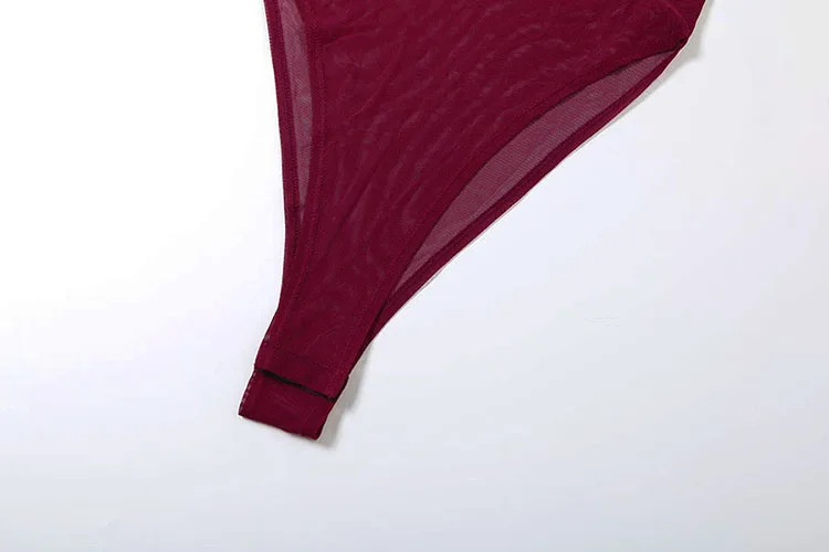 Nibber Slim Durchsichtiges 2-teiliges Set für Damen, Rollkragenpullover, volle Ärmel, Bodys + pelziges Patchwork, hohe Röcke, sexy Mesh-Outfits – Detail 9