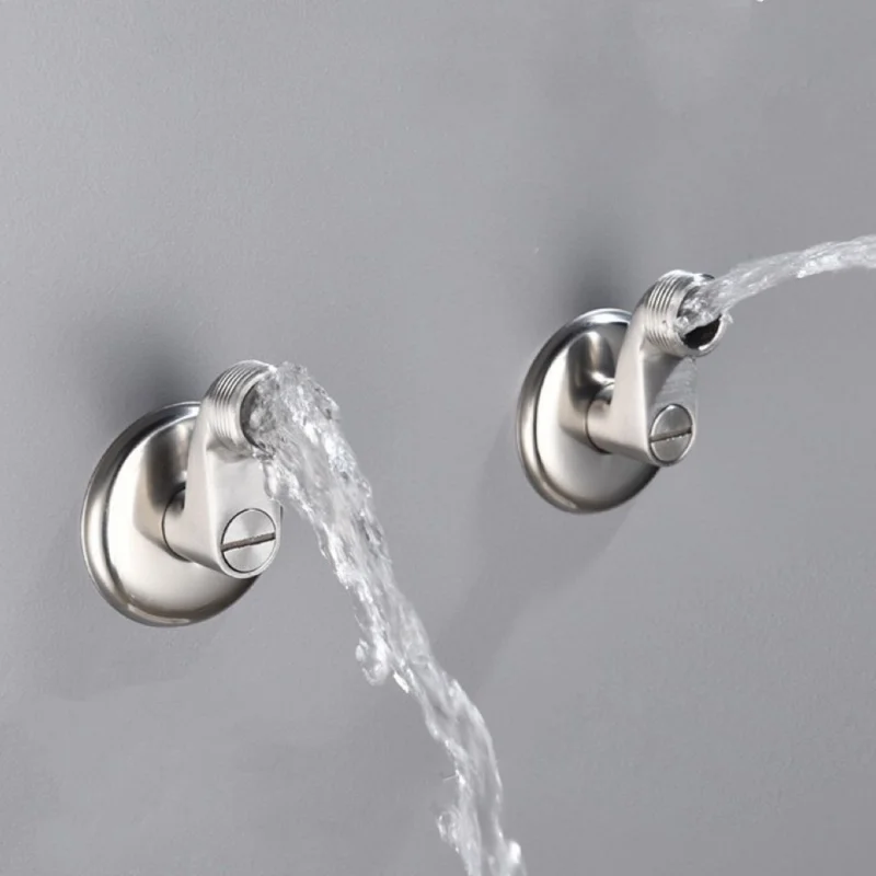 ชุดวาล์วปรับมุมได้สแตนเลส 2 ชิ้น/ชุด อะแดปเตอร์เปลี่ยนก๊อกน้ำฝักบัวแบบติดผนัง อุปกรณ์เสริมในห้องน้ำ 1