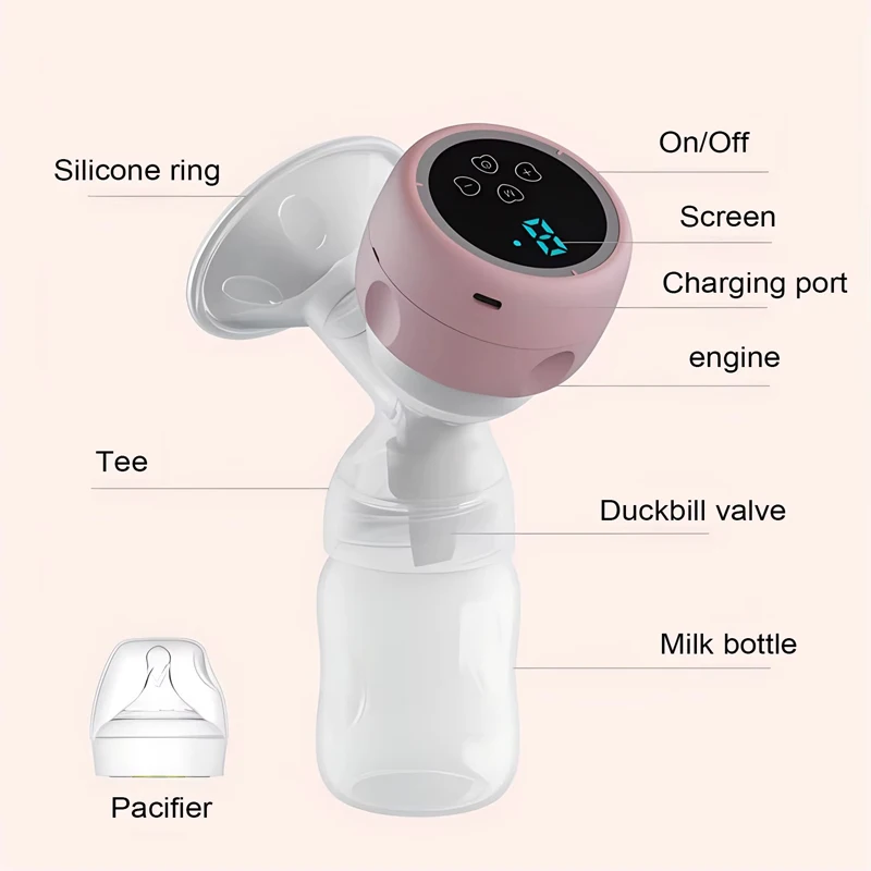 Wearable Breast Pump Super Silent Hands Free Electric Breast Pump Comfort Milk Collector for Breastfeeding with 24mm Flange