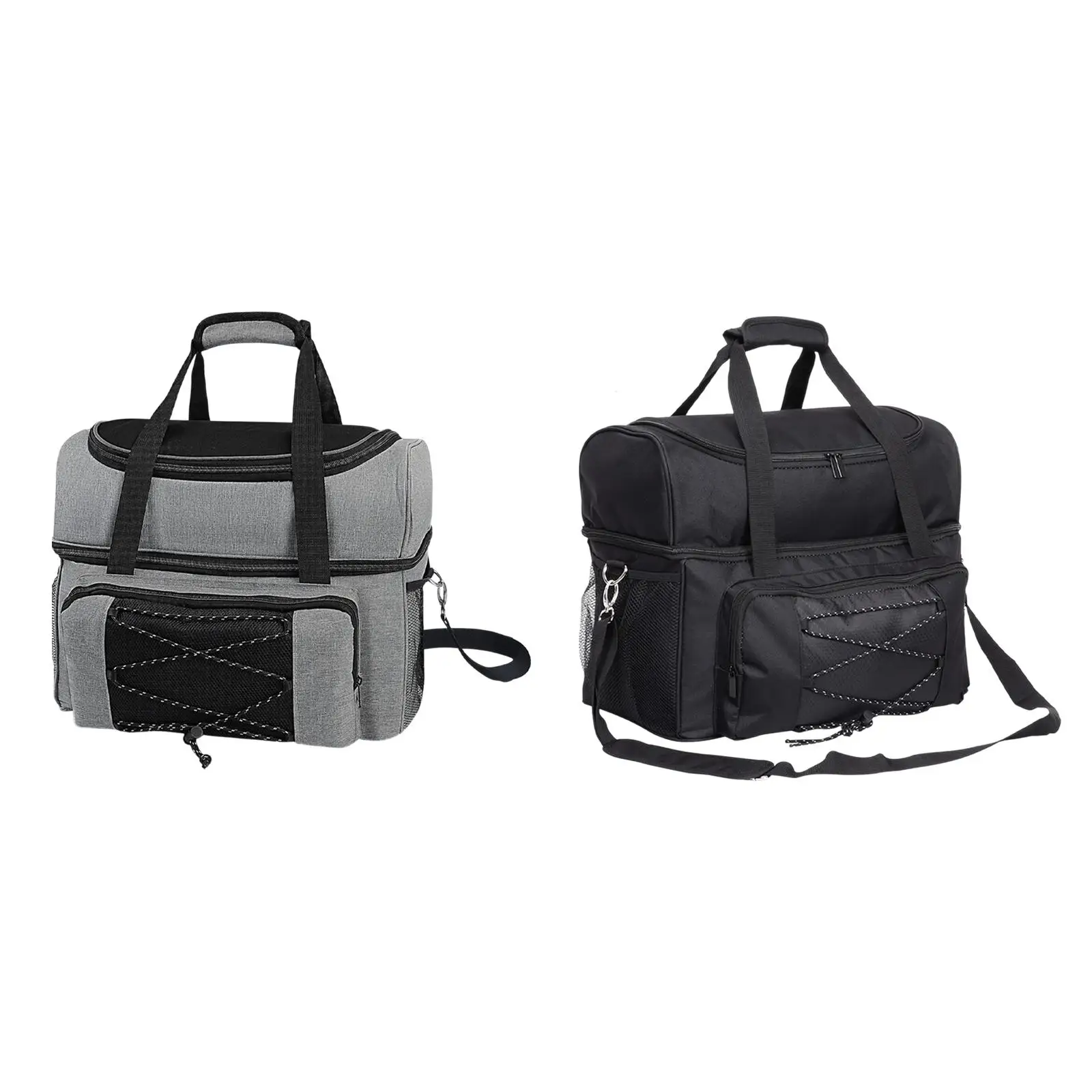 2 Ball Bowling Bag Bowling Tote Double Layers Oxford Cloth Padded Ball Holder Organizer for Training Travel Outdoor Sports