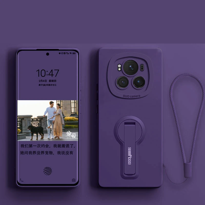 Luxury Silicone Phone Case with Camera Protector and Holder Lanyard