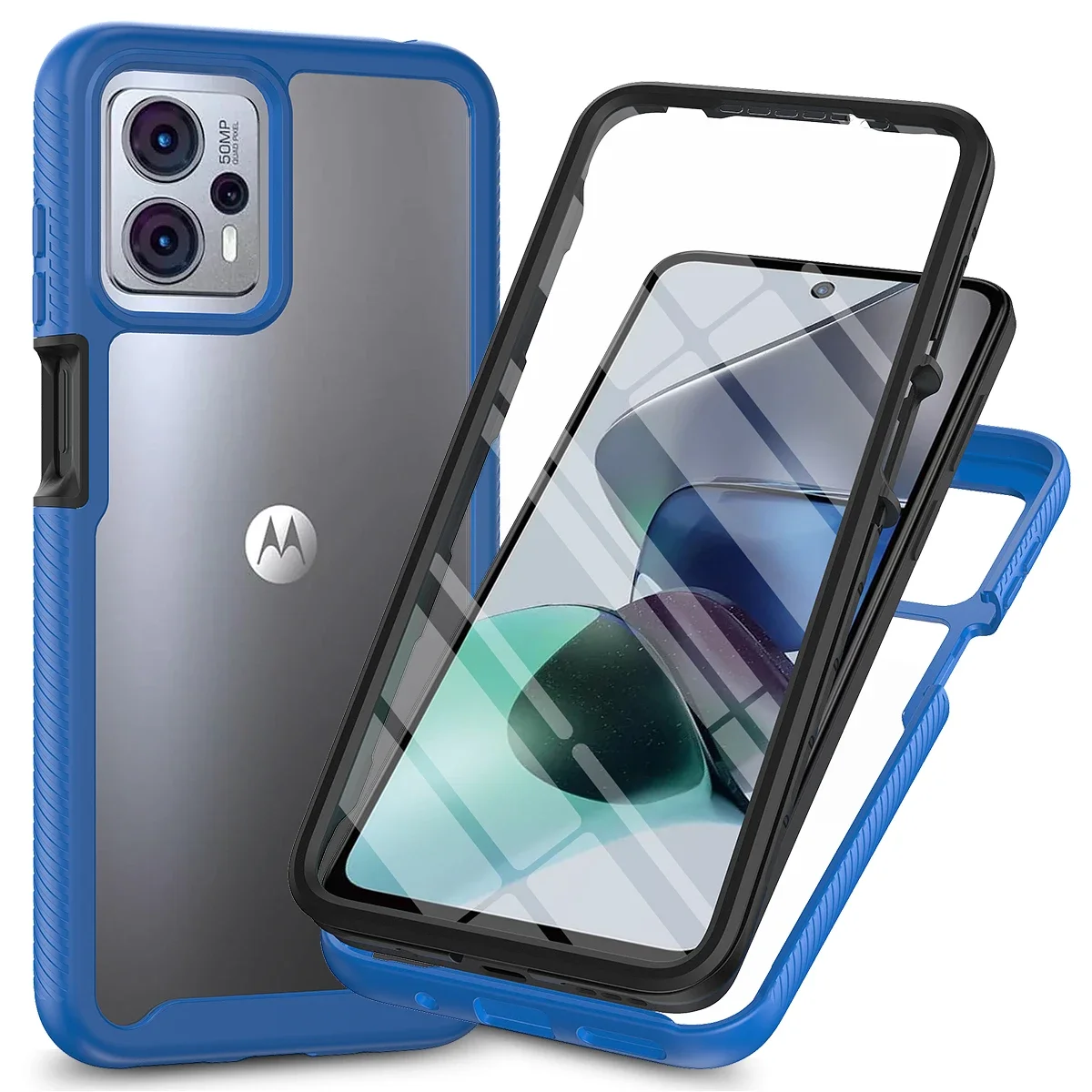 Rugged Shockproof Case with Screen Protector & Transparent Back