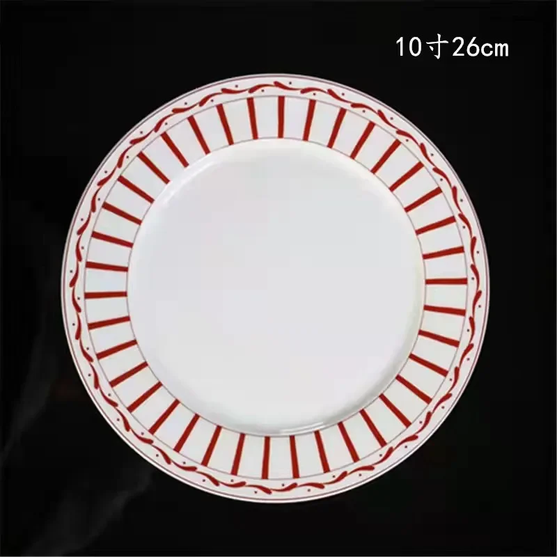 

European Bone China Western Food Plate Coffee Set Combination British Household Steak Plate Porcelain Plate Gift for Bestie Set