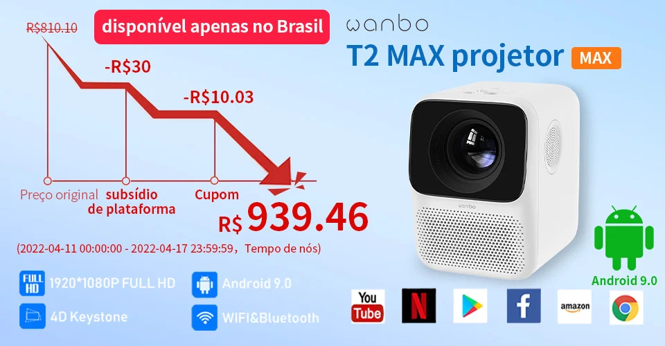 Wanbo X1 Pro Projector Mini Portable Global Version Android Wifi 4K LED Home Theater 1280*720P Projector for Home Office goodee projector