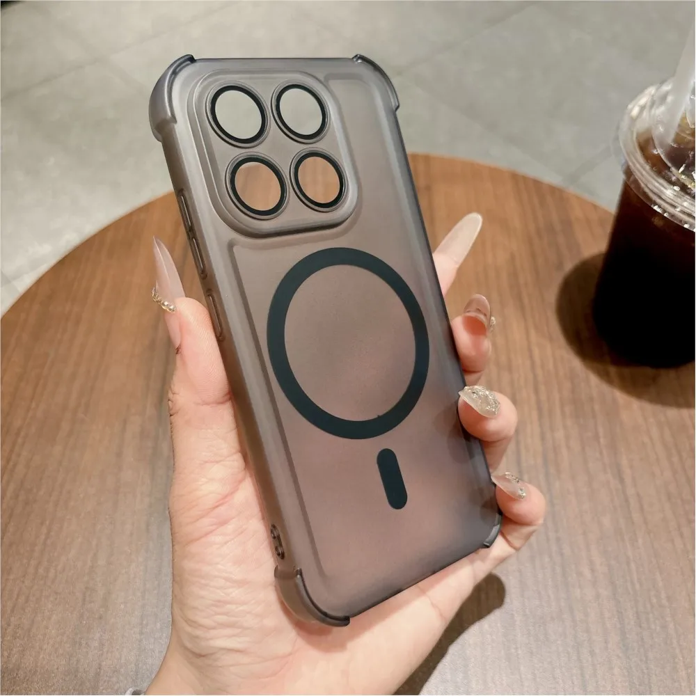 Translucent Matte Soft Silicone MagSafe-Compatible Shockproof Case