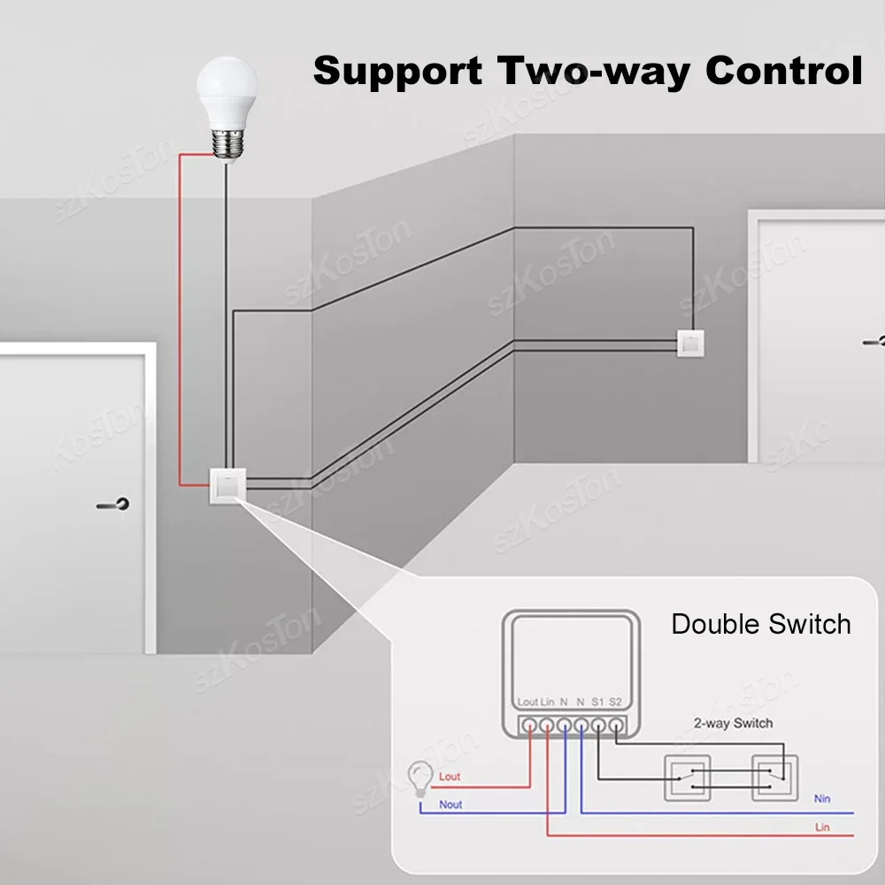 Tuya Zigbee Smart DIY Switch Module Relay 16A Support Two Way Control Smart Life Timing Control Work With Alexa Google Home