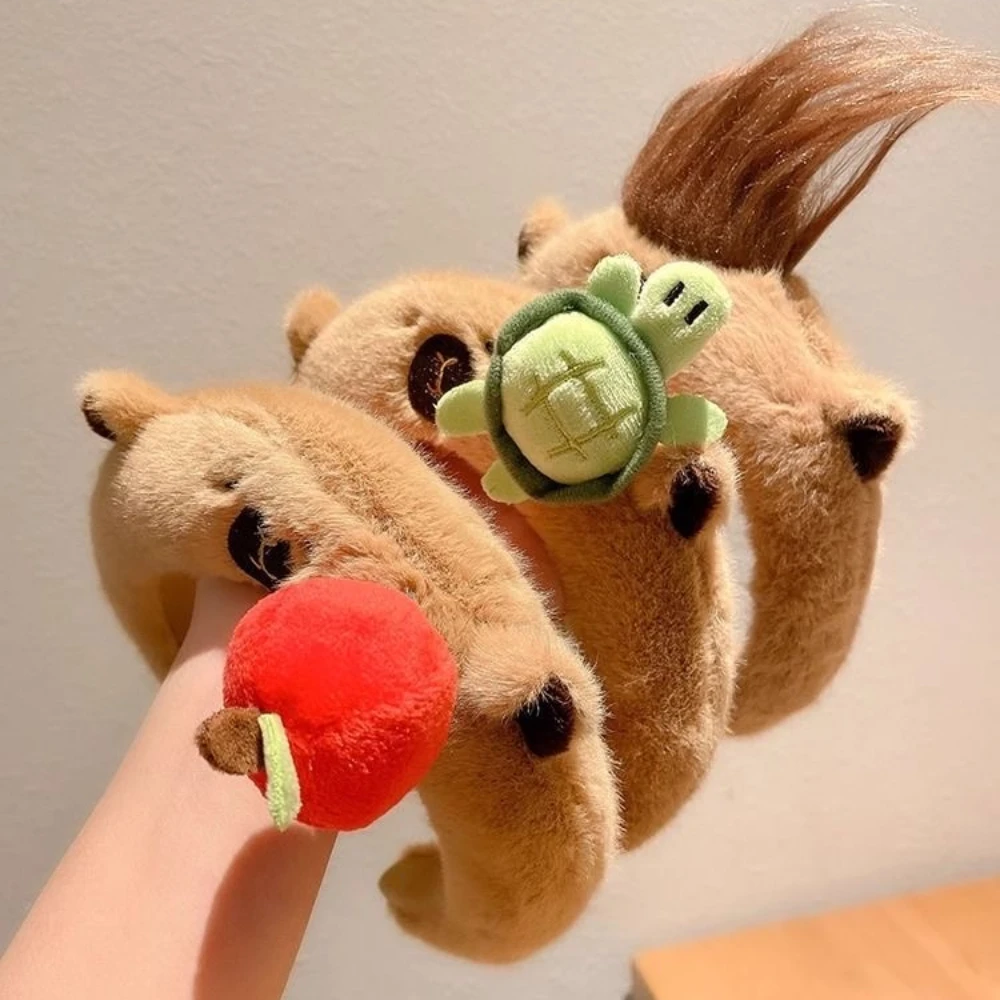 Headband Hair Clip 1-20PCS INS Plush Capybara Hair Hoop High Cranial Top Wash Headband For Children