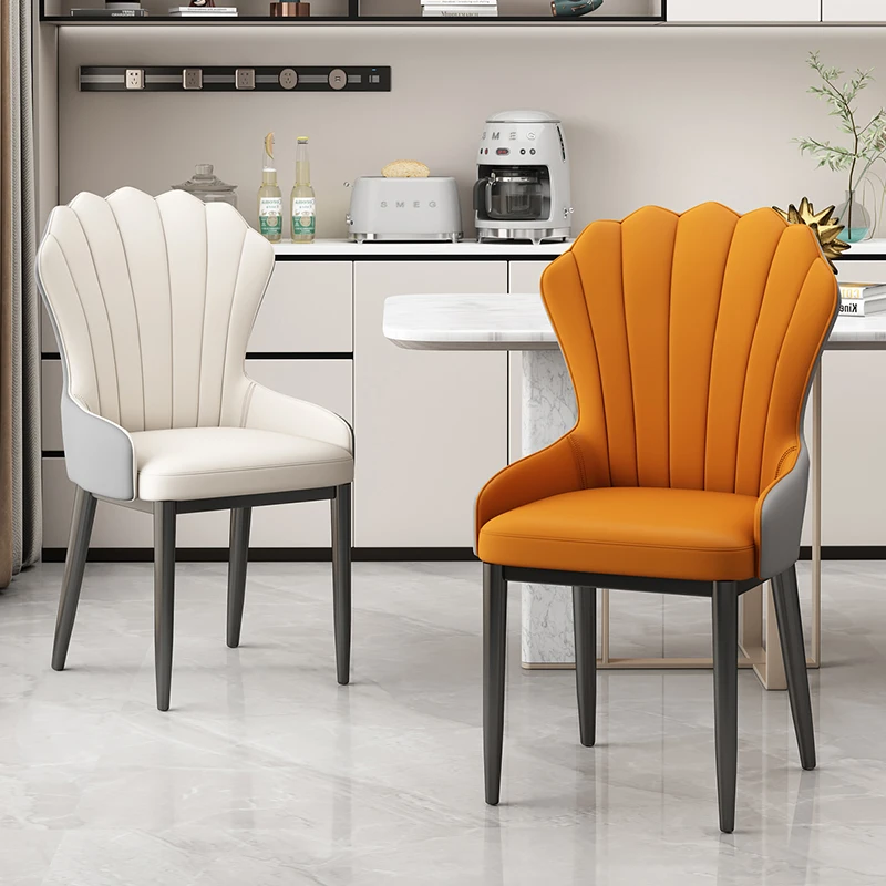 Vintage Yellow Dining Chairs Modern Luxury Nordic European White Chair Linen Beautiful Cadeiras De Jantar Exquisite Furniture dining chairs 2 pcs yellow fabric