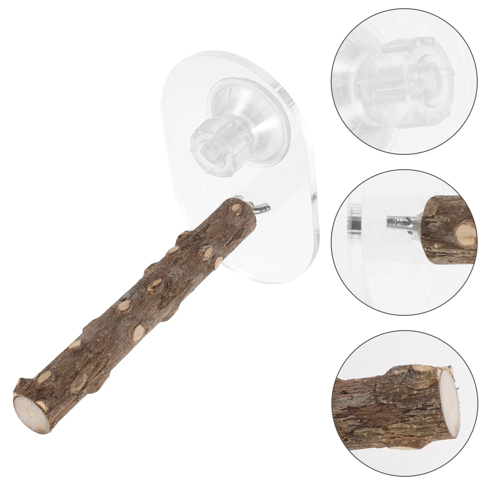 

Bird Stand Wooden Plaything Suction Cup Perch Parrot Rod Supplies Bite-resistant Bite-resisting Toys