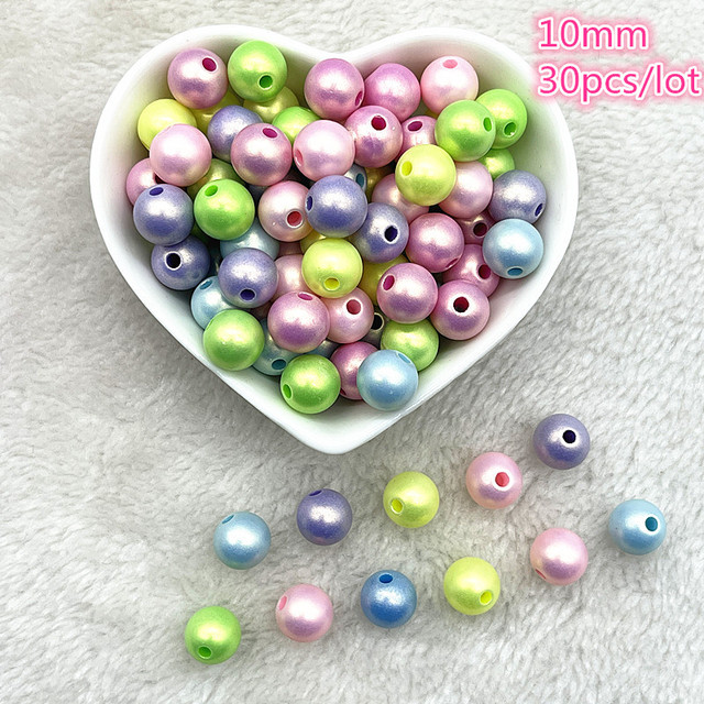 6mm--10mm Color Mixing Round Charms Acrylic Beads Loose Spacer Beads for Jewelry Makeing DIY Handmade Bracelet Accessories
