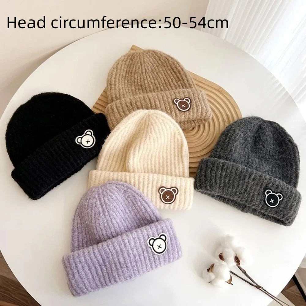 Polyester Knitted Winter Hat for Kids Boys Girls