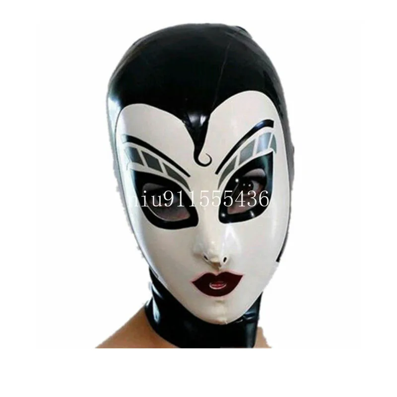 

Latex Mask Open Eyes and Nostrils Rubber Unisex Fancy Hood Party Clubwear Cosplay Costumes