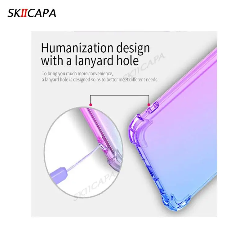 Translucent Gradient Silicone Case with Magnetic Ring Holder - Shockproof & Soft Cover