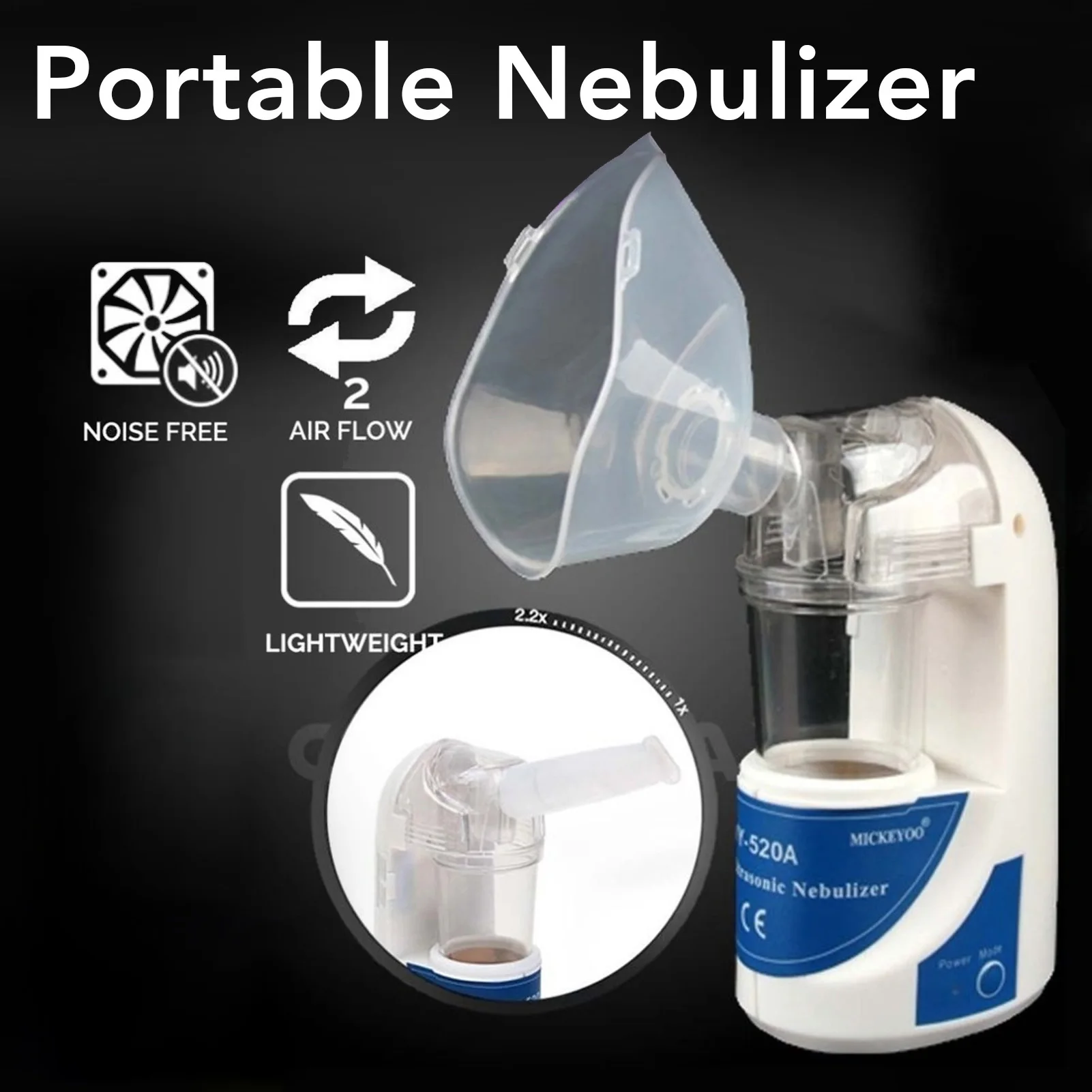 Handheld Nebulizer Ultrasonic Nebulizer Quiet Portable Handheld Mini Machine for Travel Emergency Ultrasonic