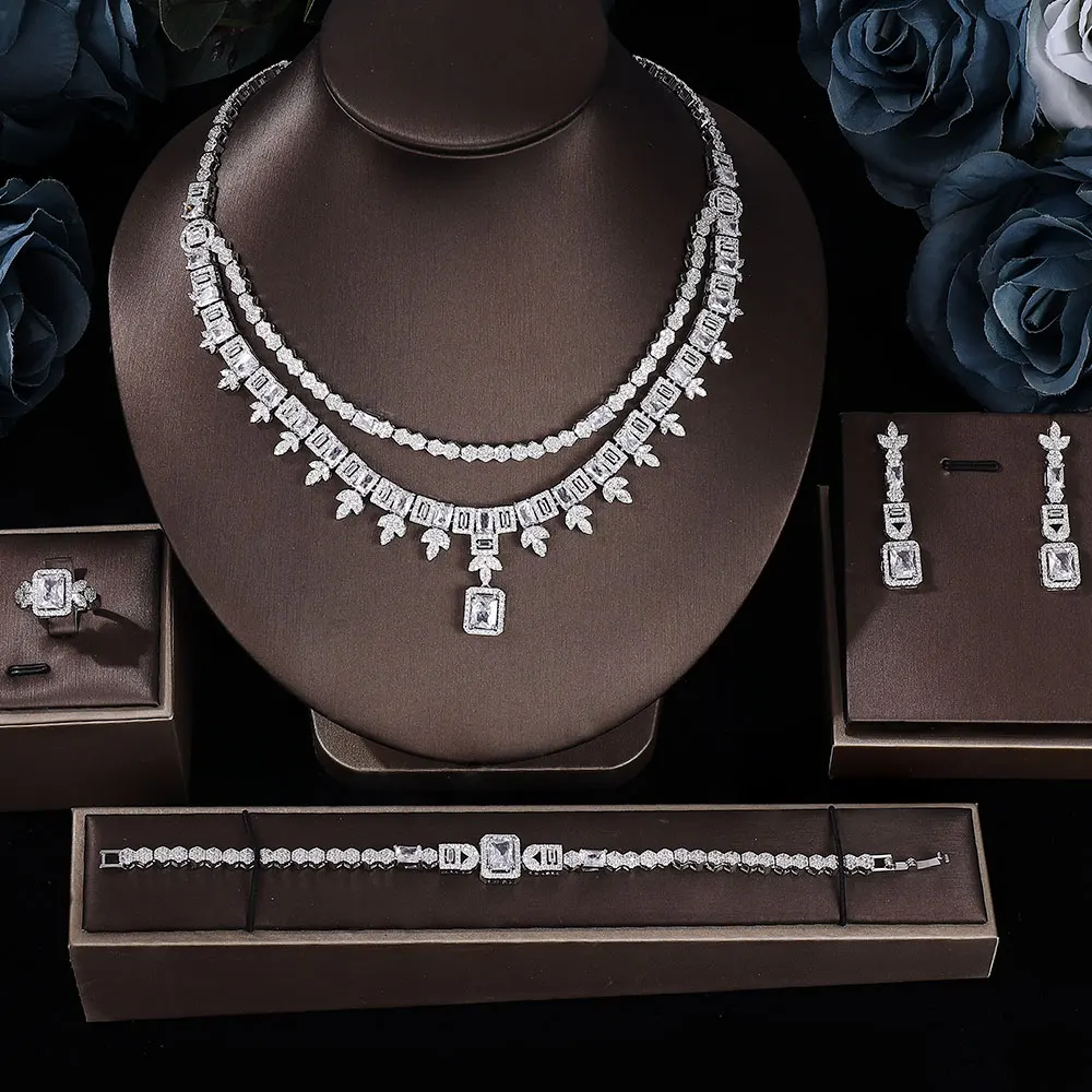

Bridal Jewelry Sets New Fashion Dubai Full Jewelry Set For Women Wedding Party Accessories Design